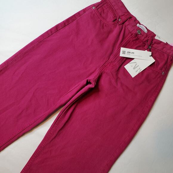 Zara Pink Flare & Wide Leg Jeans - Picture 1 of 9